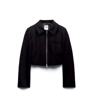 Zara Zippered Crop Jacket - Size M